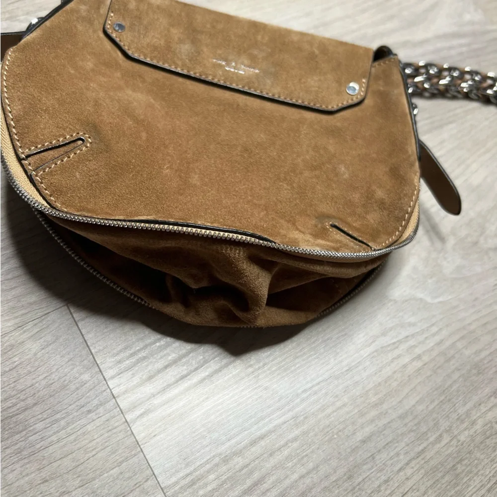 Rag & Bone Bradbury Mini Flap Chain Hobo Bag in Beige